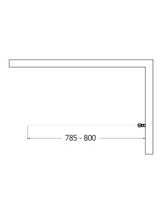 Шторка на ванну AQUAme AQM2858-R правая 80см чёрный матовый